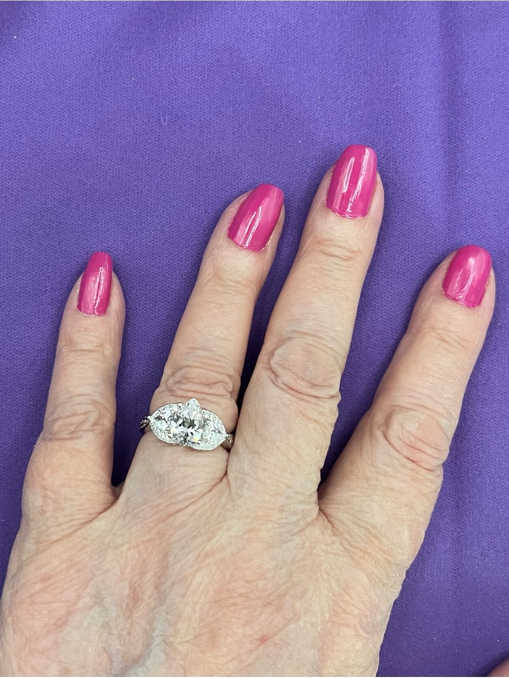 NWT .PAJ 925 SS  stunning radiance by absolute. Simulated, diamond ring sz 8 - Picture 6 of 8
